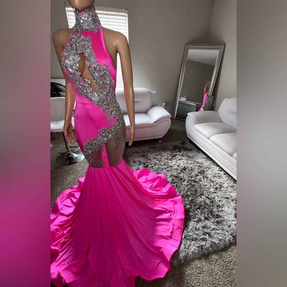 Pink & Silver Prom Dress